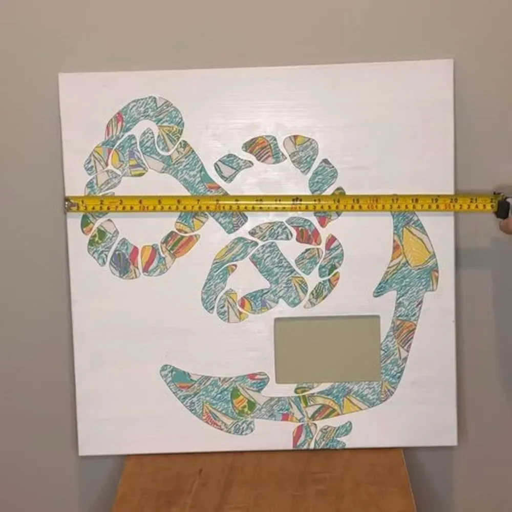 Custom Anchor Picture Frame – Lilly Sailboat Fabric, Nursery Wall Art